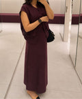 Burgandy Skirt set